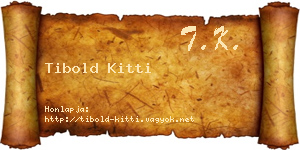 Tibold Kitti névjegykártya