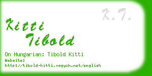 kitti tibold business card